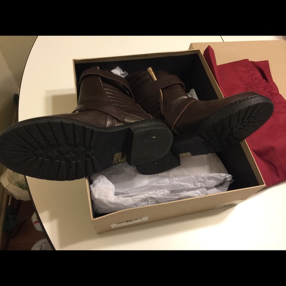 Zadig & Voltaire Moto Boots Ginger BRNLEA NIB NWT - Picture 5 of 8